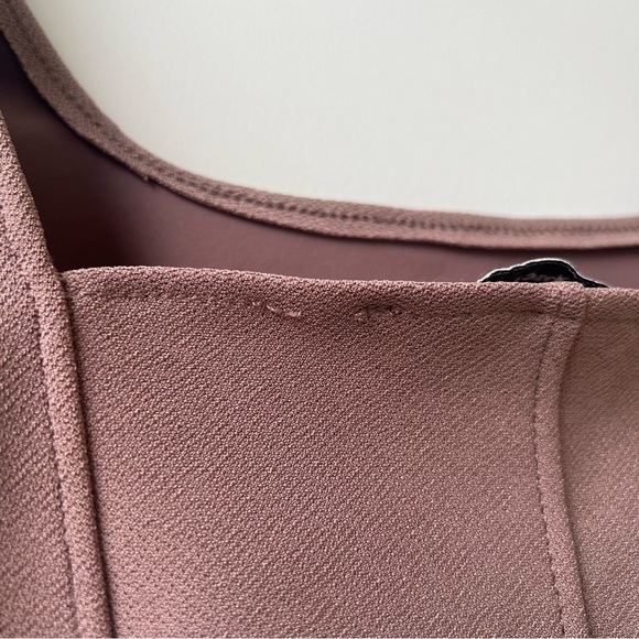 Abercrombie & Fitch Long Sleeve Corset Scoop Neck Top - Taupe Brown - Size S - Picture 8 of 13